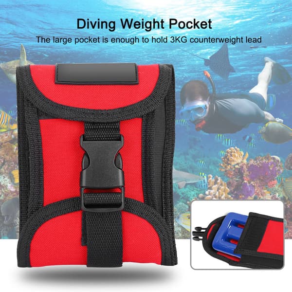 Keep Diving 3kg sukellusvyön tasku pikalukituksella, punainen
