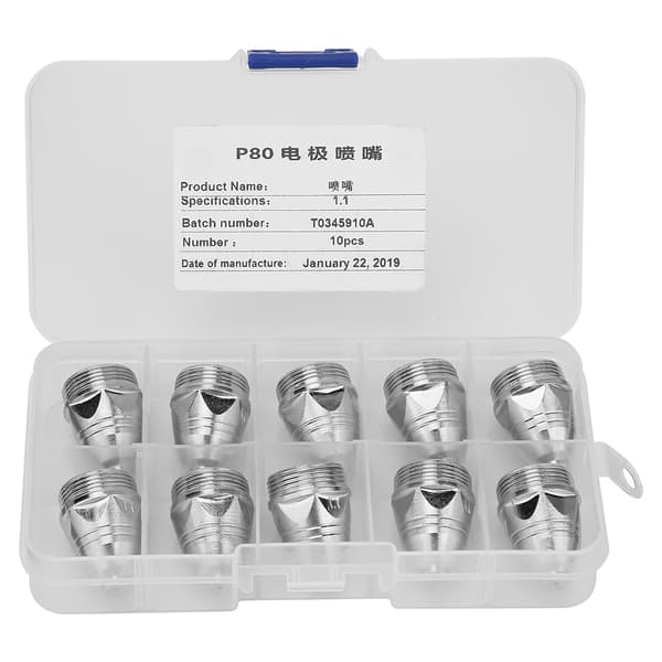 10 stk. P80 Plasma Cutter Torch Dyse Tips 1.1mm