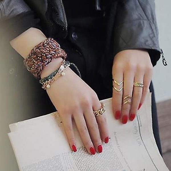 3 st/ set Mode kvinnors pil Hollow Midi Knuckle Open Finger Ring Band Present Gold