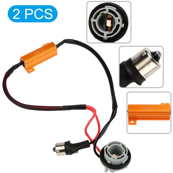 2 stk. LED-blinklys 1156 belastningsmodstandsstik ledningsnet
