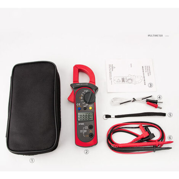 Digitalt klemmemåler, automatisk målemultimeter og voltmeter, målespenningstester, vekselstrøm, motstand