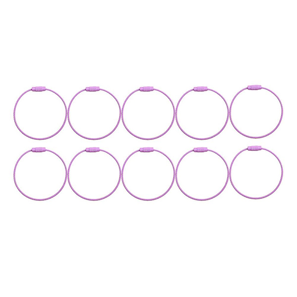 10 stk kreativ nøkkelring metall mote retro enkel slitesterk nøkkelring for nøkkel (lavendel) Lavender