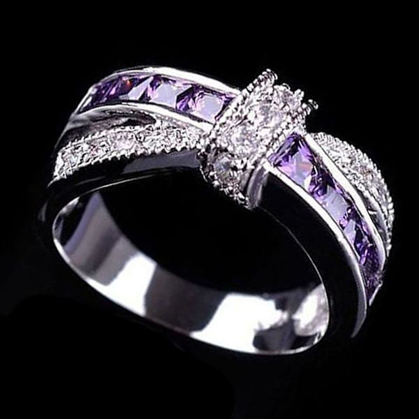 Ring Rhinestone Innlagt Dekorativ Legering Cross Design Finger Band For Party 8