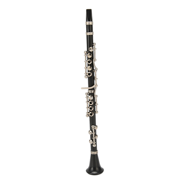 Miniature Klarinet Model med Stativ og Etui - 7,4\" Musikalsk Indretning til Dukkehuse