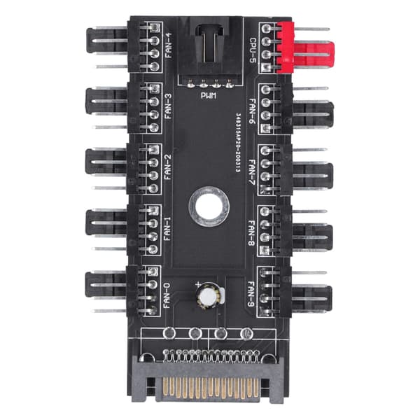 SATA Interface 10-vejs blæserhub hastighedsregulator 4Pin computertilbehør 12V