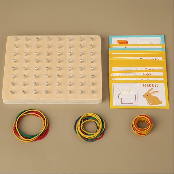 Puinen Geoboard Montessori Oppimislelu
