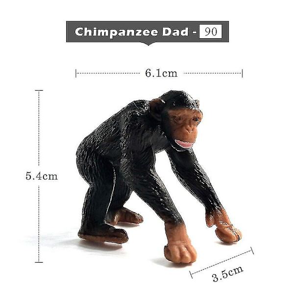 Simulering Skov Vilde dyr Model Flodhest Vortesvin Chimpanse Isbjørn Hjort Mandrill Antilope Lynx Gibbon Alpaca Platypus Legetøj,chimpanse Far