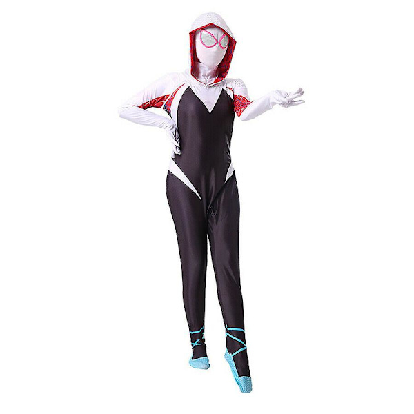 Dame Piger Spiderman Cosplay Jumpsuit Hættetrøje 120cm