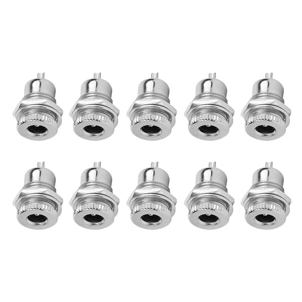 10 stk. DC Strømforsyning Hun Jack Socket Gevind Metal Panel Mount Connector DC099
