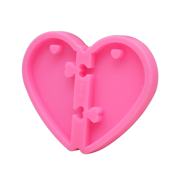 3 stk silikoneform gør det nemt at afforme Cute Love Heart Puslespil Harpiksstøbeform til hjemmet