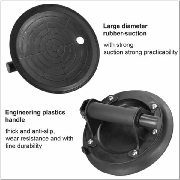 Sugekop 210 mm Diameter Heavy Duty Vakuumpumpe, Keramiske fliser Vakuum Sugekop, Glas Rock Panel Suge, 200 kg belastning