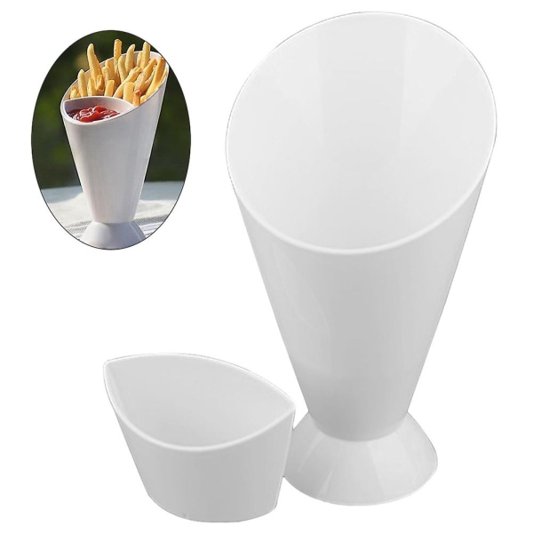 5 stk pommes frites Hylleholder Assortert Saus Chips Snack Cone Dip Cup Servise