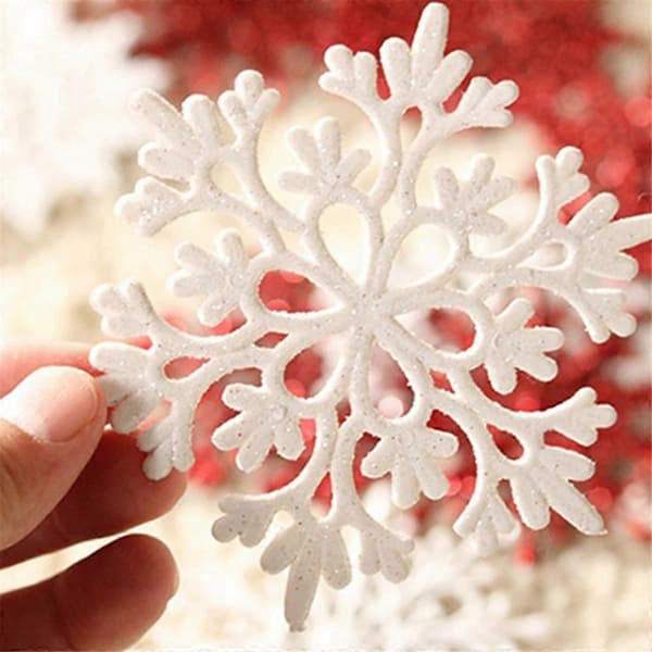 40-pack Glitter Snowflake Christmas Tree Ornaments Christmas Tree Hanging Decoration Atmosphere Charm Home