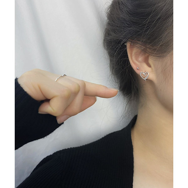 Ørering Heart Stud Daily Outfit Modesmykker Ac5200