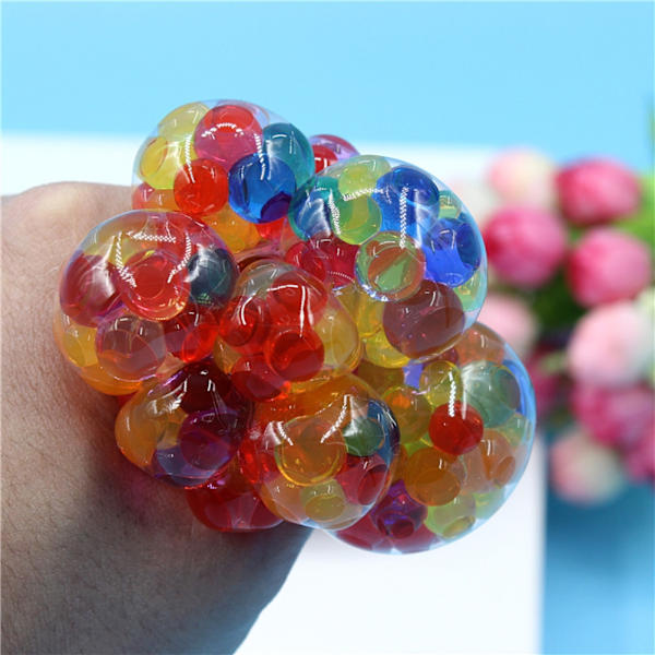 6x6cm Druvformad Stressboll Leksak Kläm Dekompression Exploderande Pärlor