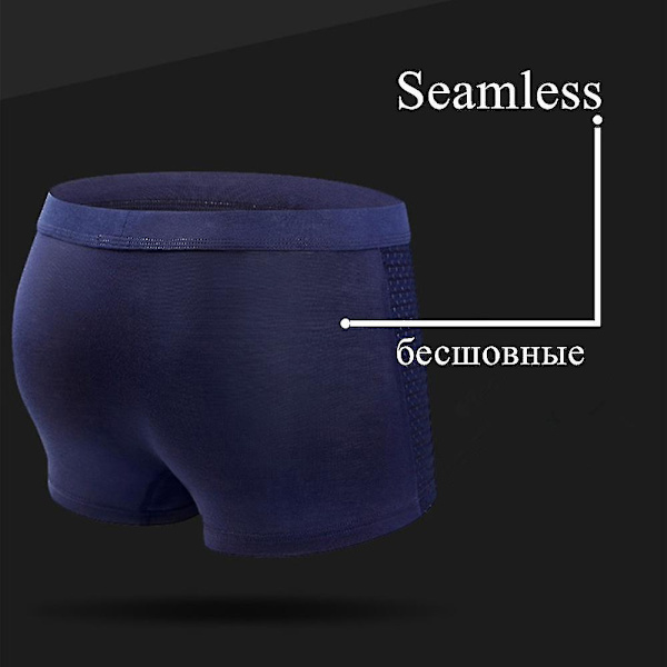 Män Mesh Boxer Brief Trunks Shorts Andas kalsonger Dark Blue 3XL