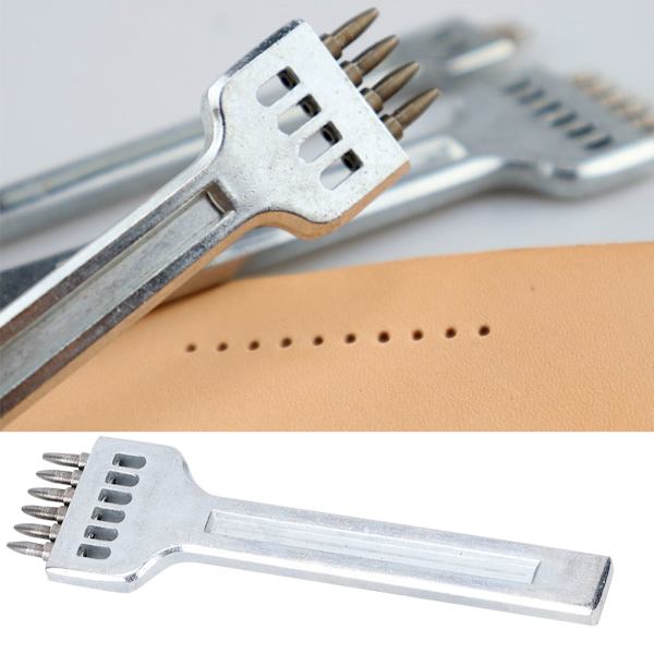 3 stk. Lærstiftmeisel HCS 4 mm Gap Stitching Punch Tool 2+4+6 Stiftmeisel (4 mm (2+4+6))