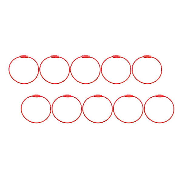 10 stk kreativ nøkkelring metall mote retro enkel slitesterk nøkkelring for nøkkel (lavendel) Red