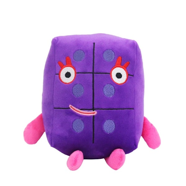Numberblocks plyschleksak barndocka animationsdocka Six-6