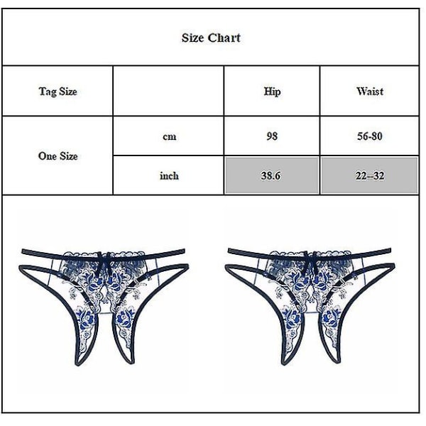 Naisten Erotic Sexy Strings Haarattomat G-Strings Alushousut Blue