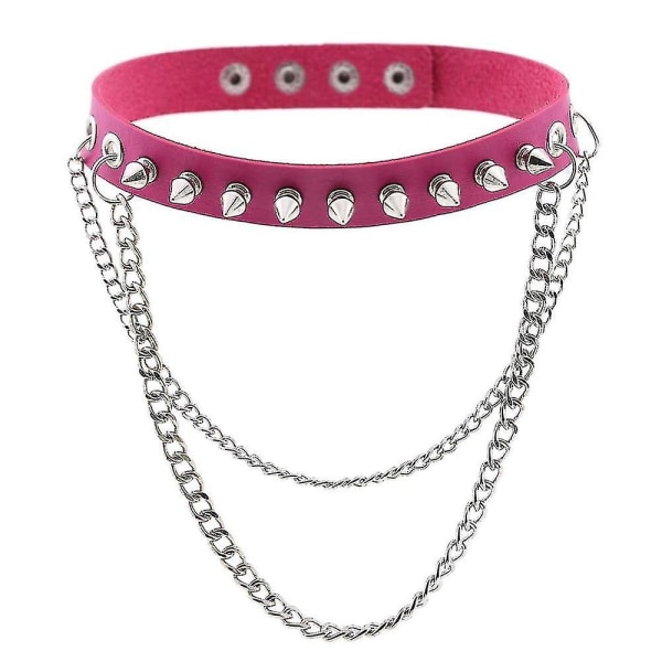 Spike Choker Kaulakoru Gootti Kaulus Ketju Punk Choker Naiset Miehet Musta Nahka Chocker Hienot goottilaiset korut rose red