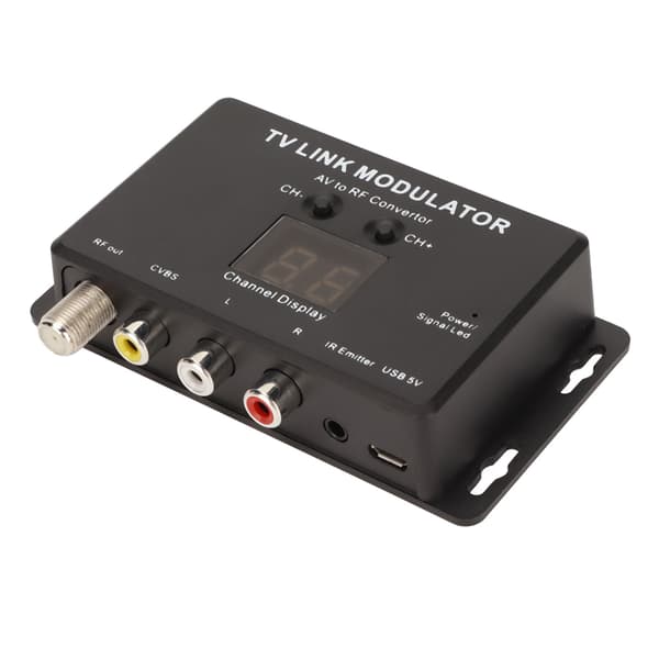 TV Link Modulator PAL NTSC Stabil Lille AV til RF Konverter IR Retur til Set Top Box DVD DVR