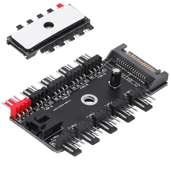 SATA Interface 10-vejs blæserhub hastighedsregulator 4Pin computertilbehør 12V