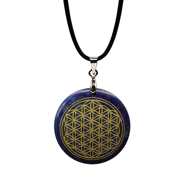 Flower Of Life Pendant Seven Chakras Meditation Crystal Stone Pendant halskæde