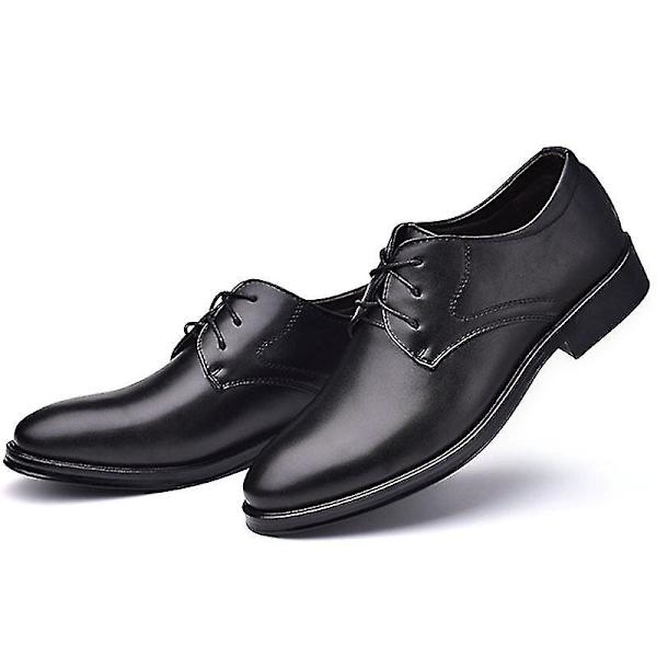 Män konstläder Smarta formella bröllopskontorsskor Black 41