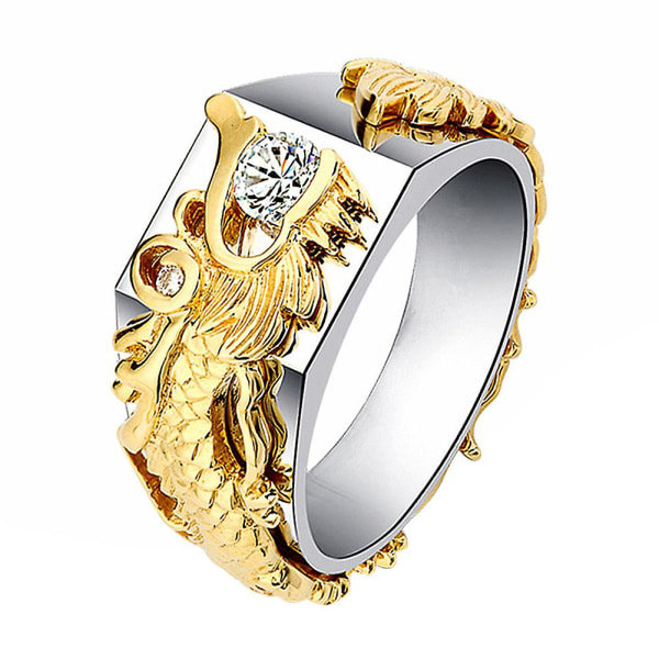 Mænd Kvinder Shiny Rhinestone Ring Mode Drage Shape Band Smykker Party US 7