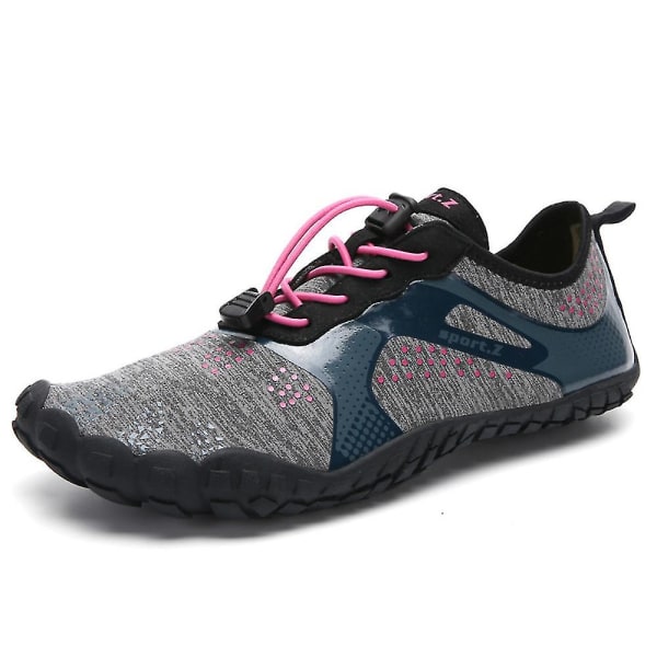 Unisex Aqua Shoes Strandstøvler Sport Surfing Sko Gray Pink 38