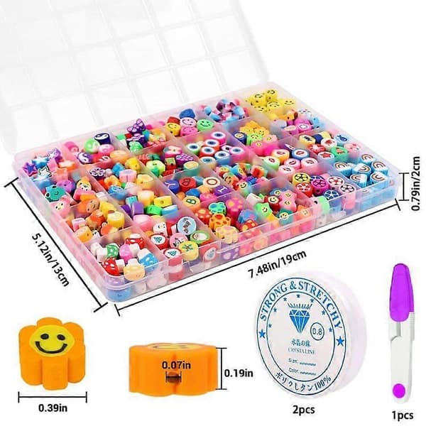 Sæt med lerperler til smykkefremstilling DIY perlearmbånd halskæde tilbehørssæt