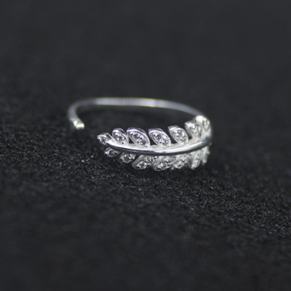 Fashion Promise Olive Leaf Band Justerbar Åben Pegefinger Ring smykker Silver