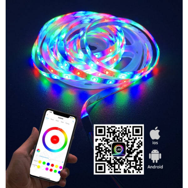 10M LED Strip Light, APP kontrollerad, 5050 LED Light Strip med fjärrkontroll, Synkronisera med musikrytm och timer F