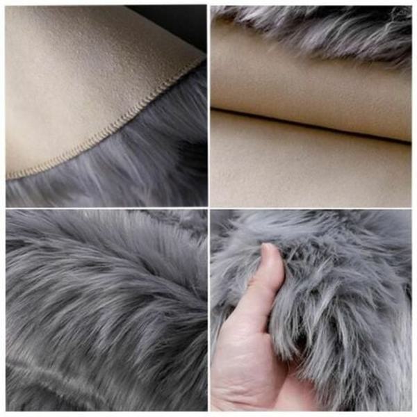 Rundt soveromsteppe Moderne Design Shaggy Stueteppe - 100 cm - grå