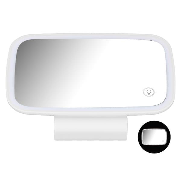 LED Touch Screen Bil Solskydd Sminkspegel med Infällbar Clip Plug Play