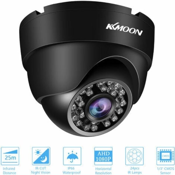 1080P High Definition Sikkerhedskamera Overvågningskamera Ahd 2Mp Udendørs Vandtæt, Infrarød Night Vision, Motion Dete