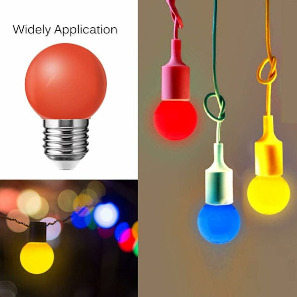 Runt huvud färg bubbla-1W röd ljusgul ljusblå ljusgrön ljus pulver 2st LED liten färg glödlampa färgglad varm färg hem