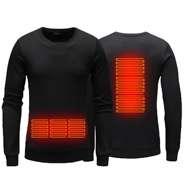 Elektrisk Opvarmet Sweater Usb Charging Termisk Undertøj XL Black