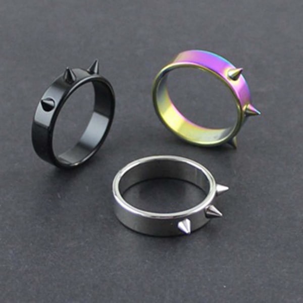 Bärbar Ring Easy Match Rostfritt Stål Dekorativ Utsökt Finger Ring For Daily Black