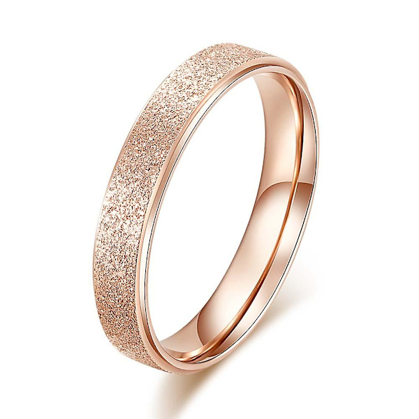 Glitter Matte Slim Band Titan Stål Finger Ring Bröllopssmycken Gift Silver US 4 4mm