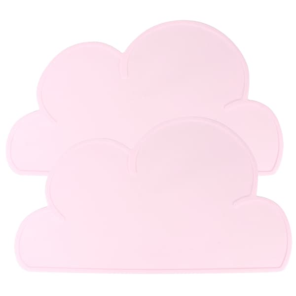 Vanntett silikon skyformet spisebrikke sett med 2 rosa