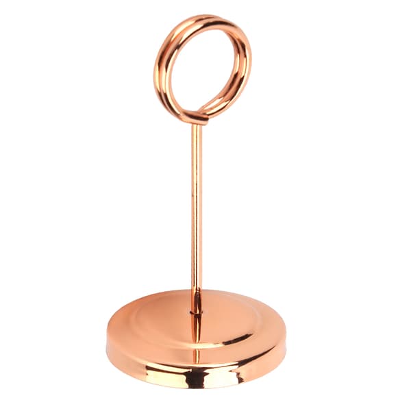 Rustfrit stål nummerholder, rustfri, holdbar, blegemiddelbestandig, let billedklips til hotelrestaurant, 10,5 cm, rosaguld
