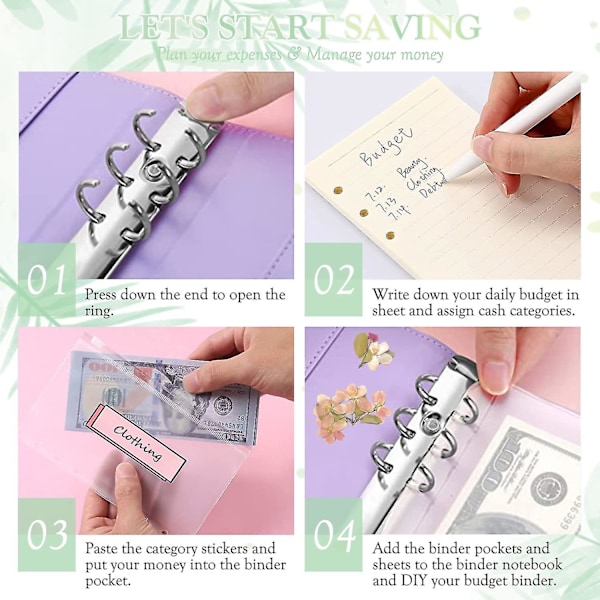 A6 Pu Läder Notebook Planner Organizer Pink