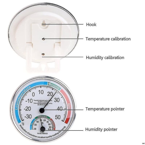 Husstands Analogt Termometer Hygrometer Temperatur Fugtighed Monitor Måler Måler
