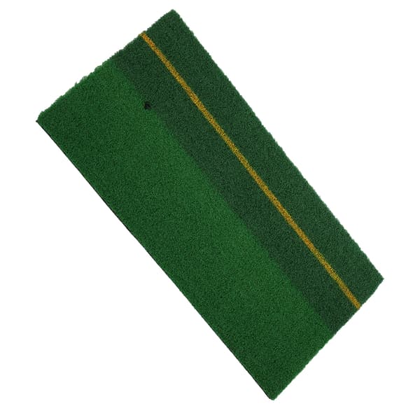 Bärbar Mini Golf Övningsmat Dubbelfärgad Gräs Swing Pad med Markering
