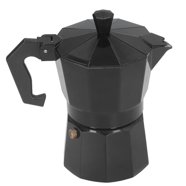 Aluminium Kaffe Perkolator 150ML 3 Kopper Italiensk Moka Maker Sort