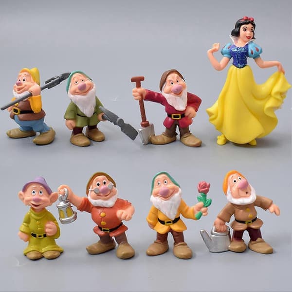 8 st/set Snövit och de sju dvärgarna Figurer Modell Leksaker Ornament Heminredning