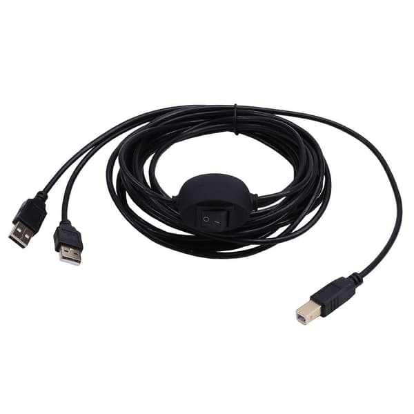 2 i 1 printerkabel USB A til B han til han printerkabel til printerfordeler til to computere B Svart