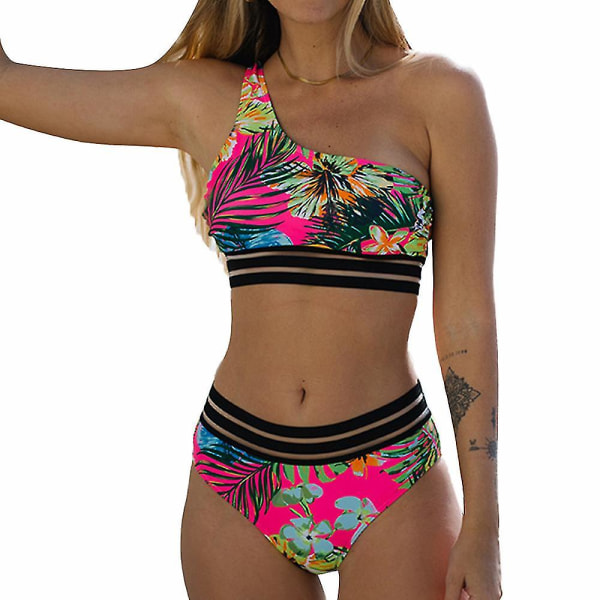 Print Badkläder Vadderat Bikini Set Beach Rose Red XL